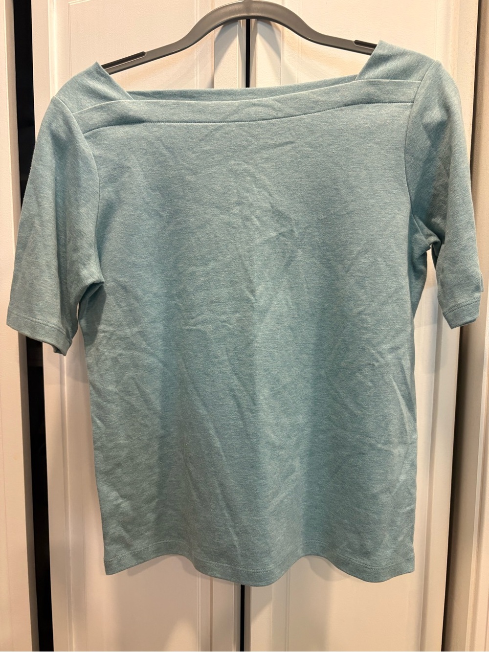 L.L. Bean Light Teal Boatneck Short Sleeve Top